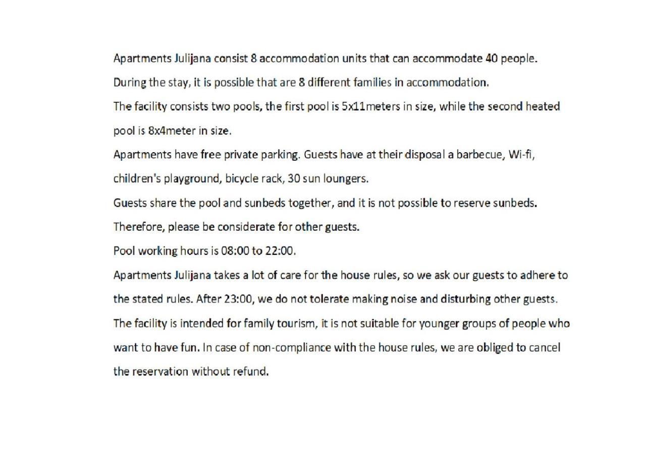 Apartments Julijana 2 Privlaka  Ngoại thất bức ảnh